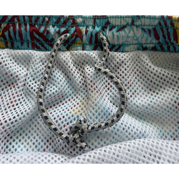 Columbia PFG Swim Trunks Mens Large Light Blue Omni-Shade Mesh Brief Hawaiian - Picture 10 of 12